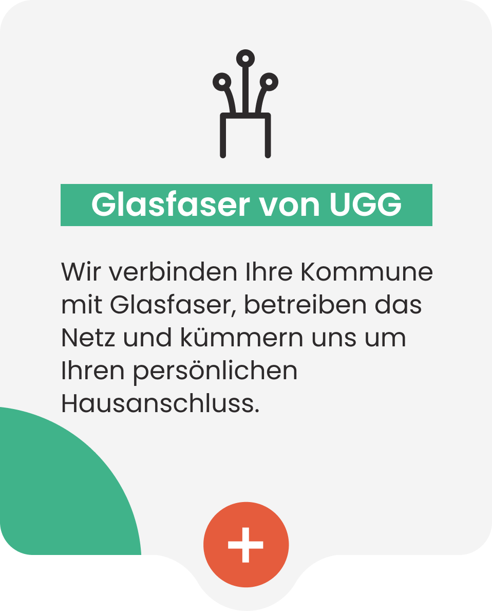 Glasfaseranschluss von UGG für Ihre Kommune, inklusive Netzbetrieb und persönlicher Betreuung. Schnelles Internet für alle!